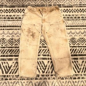 Vintage Cream Carhartt Double Knee Pants